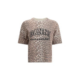 Leopard print short sleeve sweater